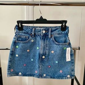 Embroidered Floral Skirt